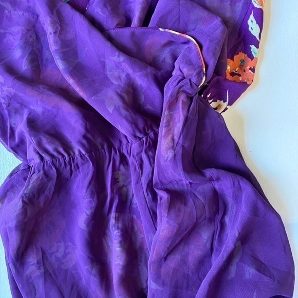 Everly Women Purple Floral Romper - Picture 7 of 13